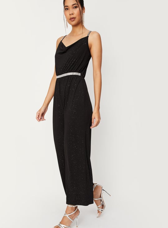 Women Shimmery V-Neck Jumpsuit