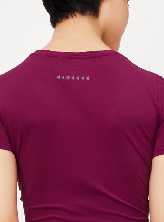Women Printed Cropped Sports T-shirt