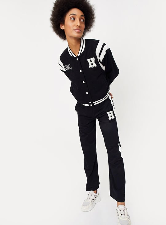 Women Baseball Collar Varsity Jacket