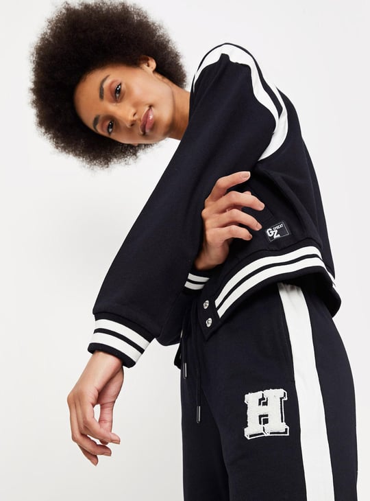 Women Baseball Collar Varsity Jacket