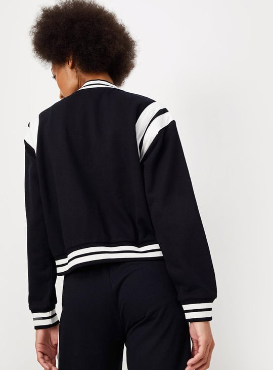 Women Baseball Collar Varsity Jacket