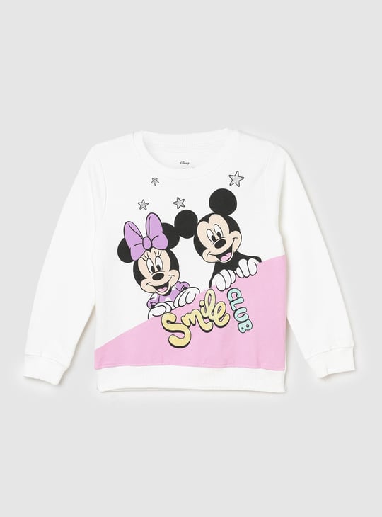 Girls Mickey Mouse Printed Sweatshirt