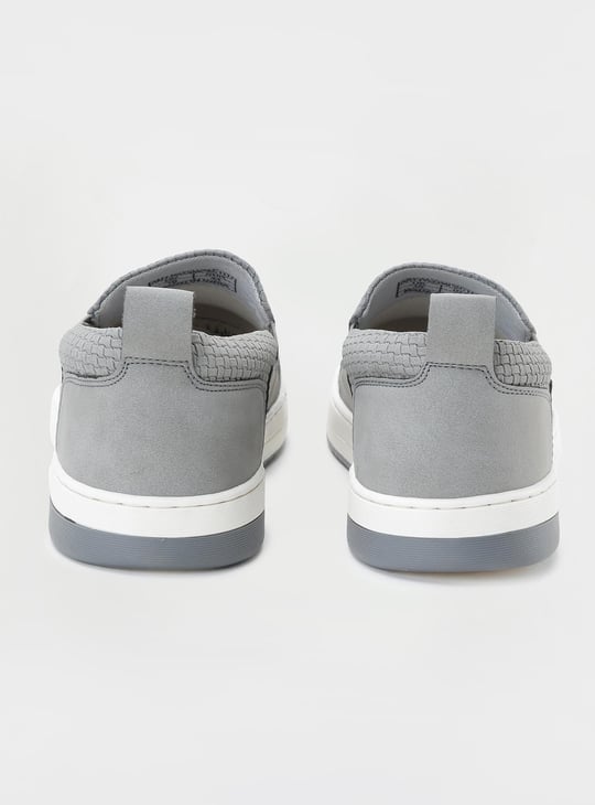 Men Woven Textured Slip-On Shoes