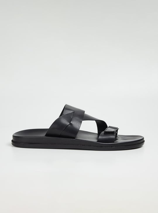 Men Solid Double Strap Sandals