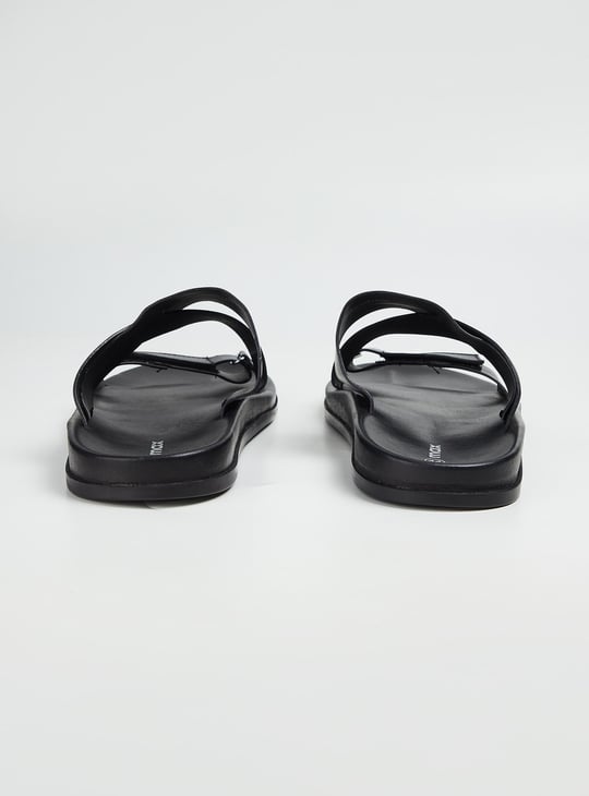 Men Solid Double Strap Sandals