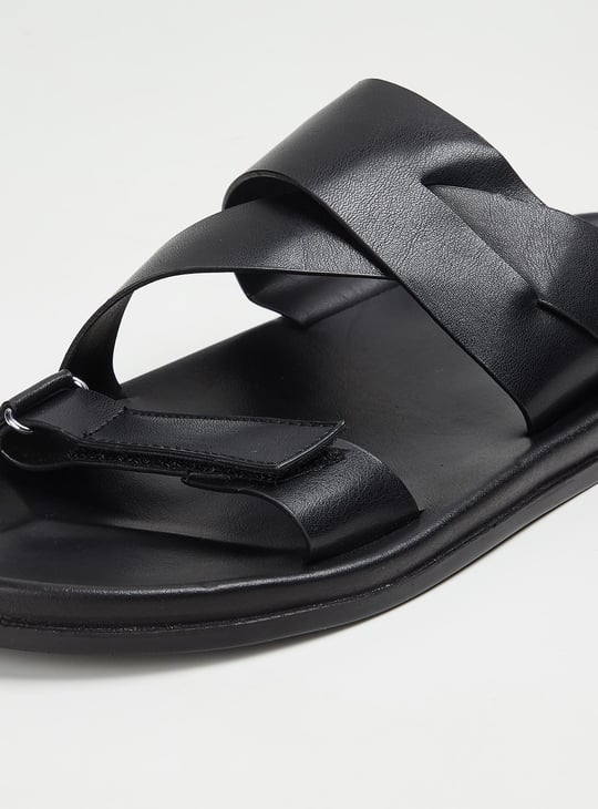 Men Solid Double Strap Sandals