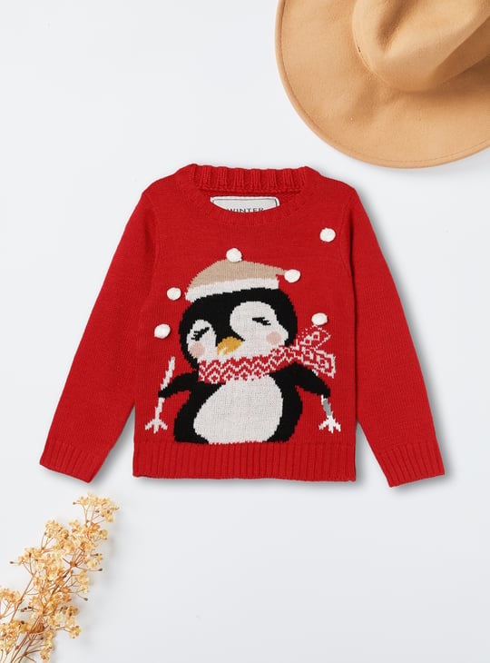 Girls Penguin Knitted Sweater