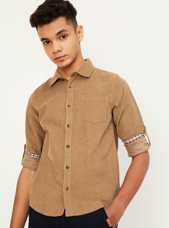Boys Corduroy Patch Pocket Shirt