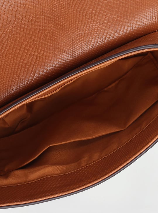 Women Textured Half Moon Sling Bag