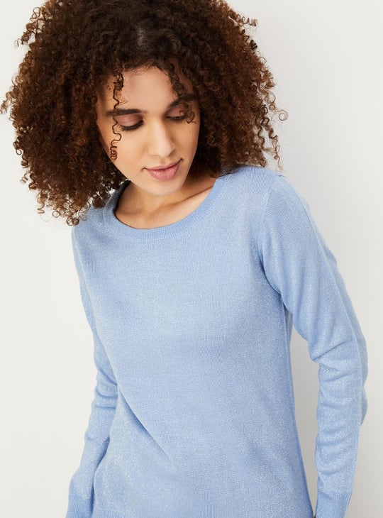 Women Solid Knitted Sweater