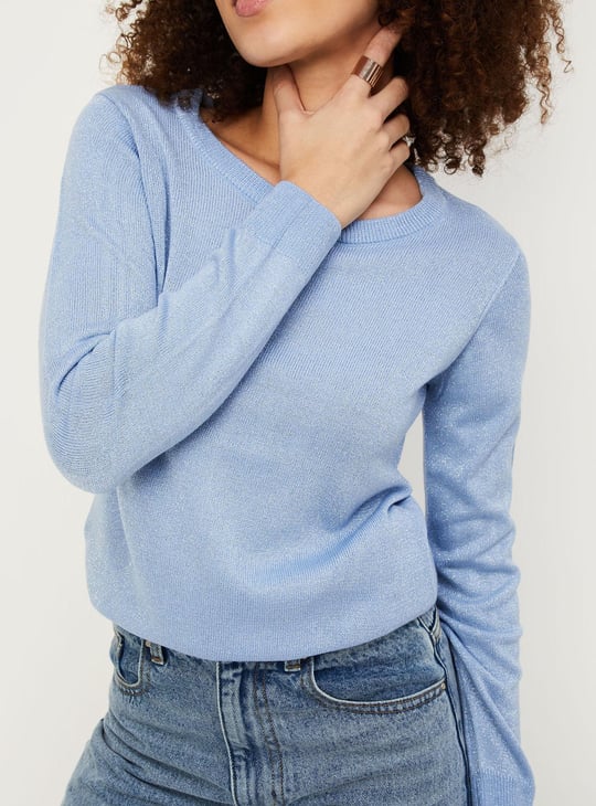 Women Solid Knitted Sweater