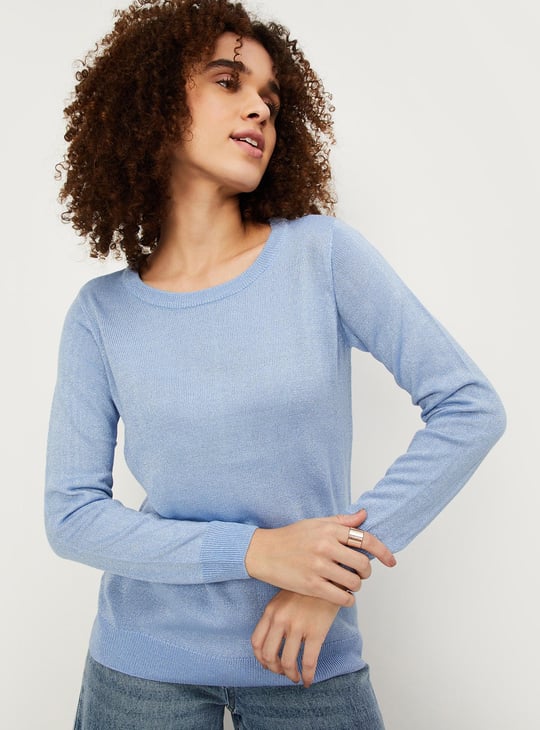 Women Solid Knitted Sweater