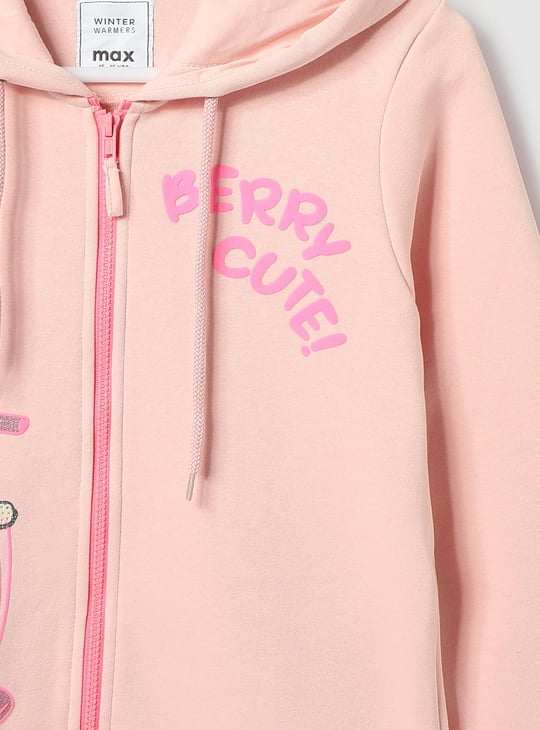 Girls Sequinned Zip Front Hoodie