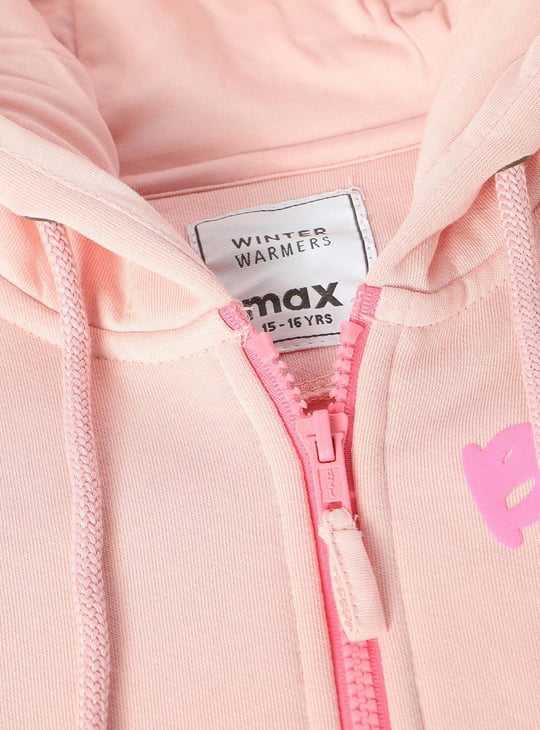 Girls Sequinned Zip Front Hoodie