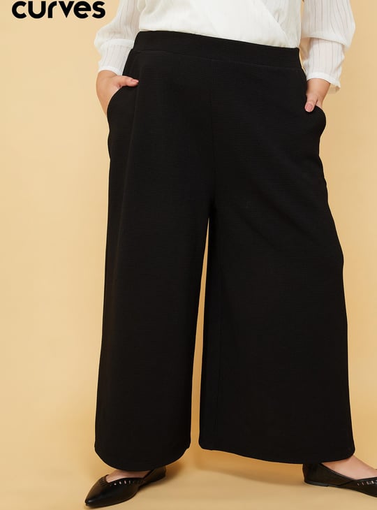 Women Jacquard Wide Leg Trousers