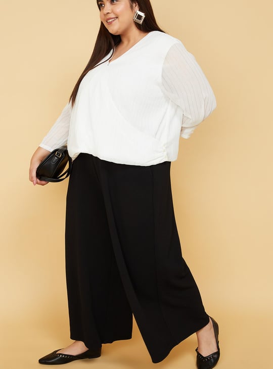 Women Jacquard Wide Leg Trousers