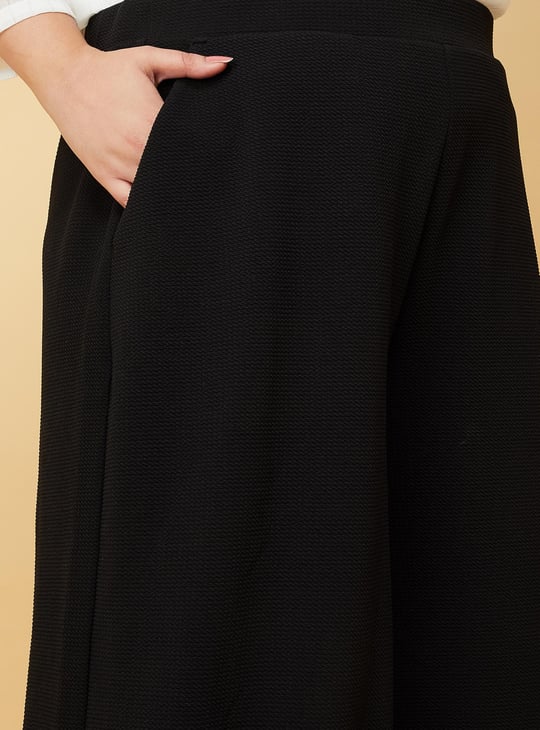 Women Jacquard Wide Leg Trousers