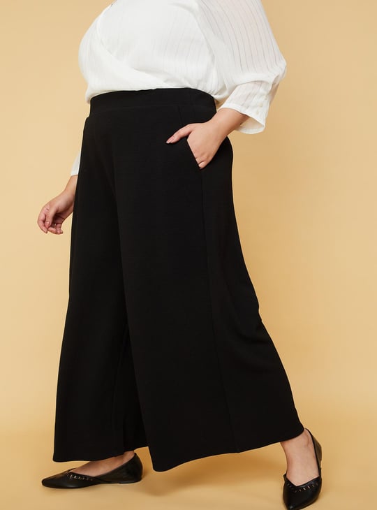 Women Jacquard Wide Leg Trousers
