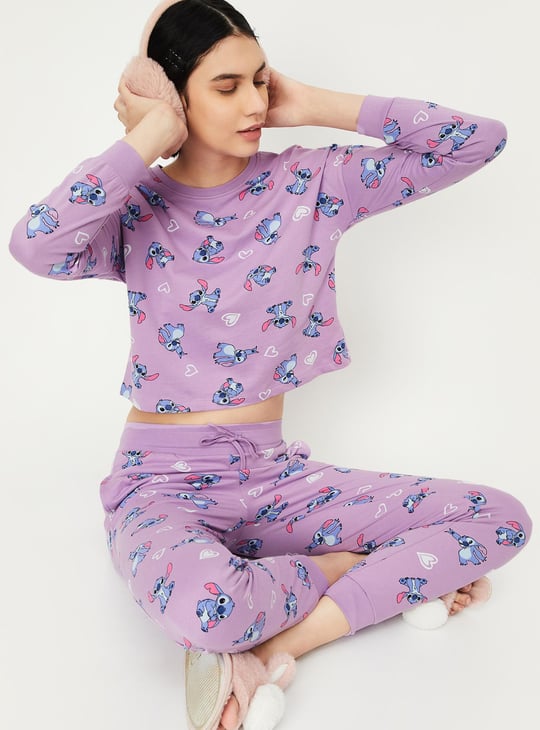 Women Stitch Printed PJ Set