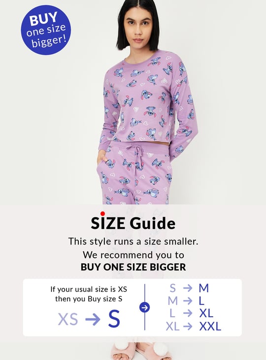 Women Stitch Printed PJ Set