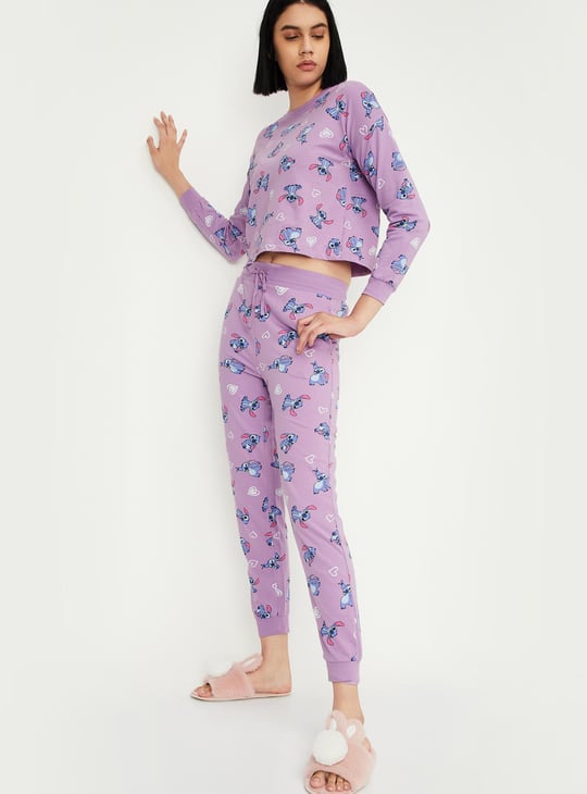 Women Stitch Printed PJ Set
