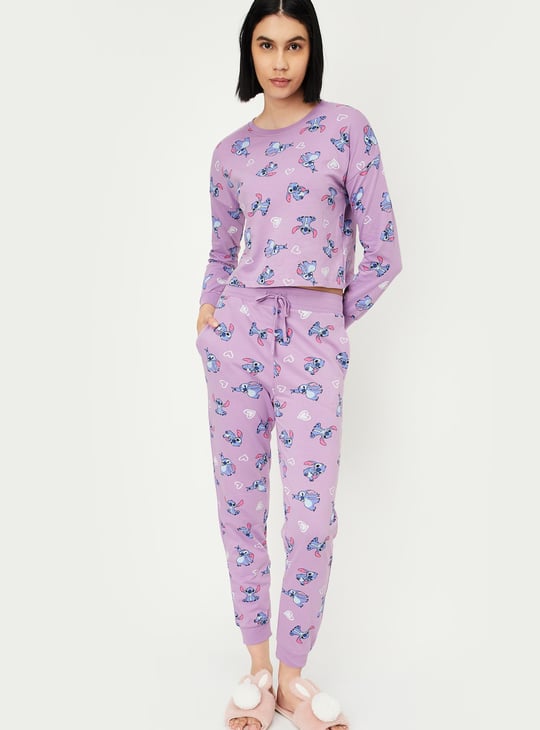 Women Stitch Printed PJ Set