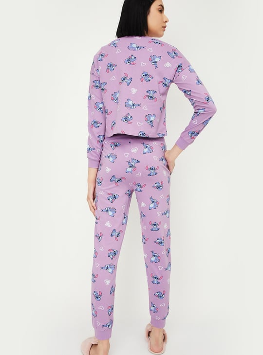 Women Stitch Printed PJ Set