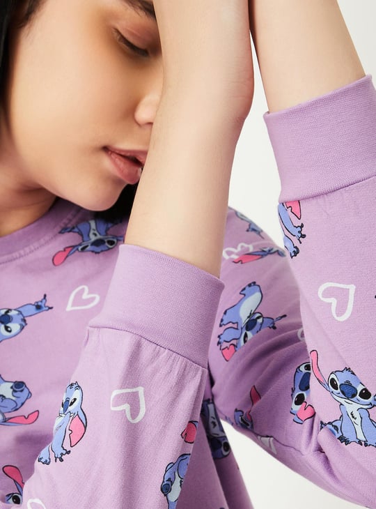 Women Stitch Printed PJ Set