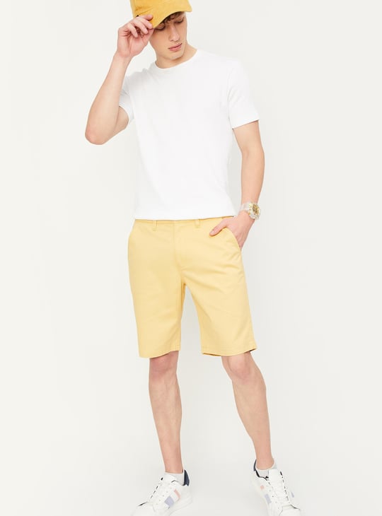 Men Solid Bermuda Shorts