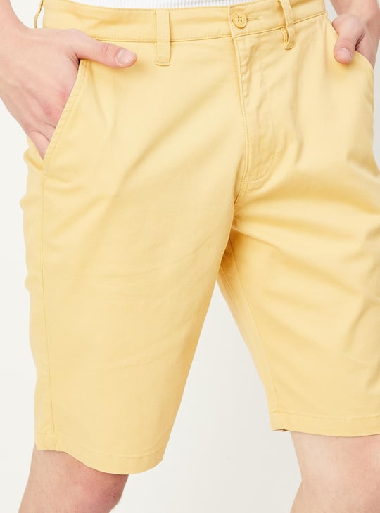 Men Solid Bermuda Shorts