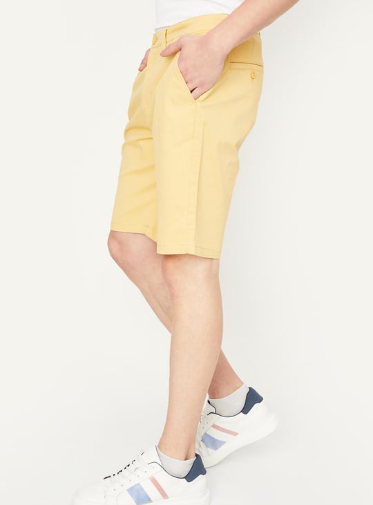 Men Solid Bermuda Shorts