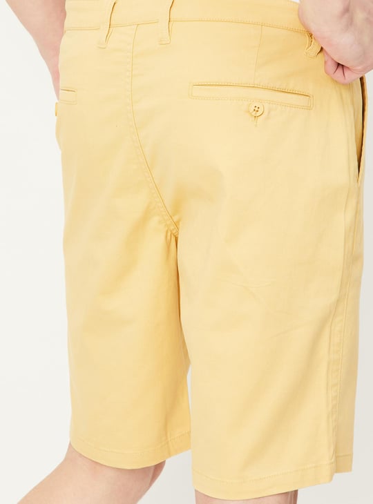 Men Solid Bermuda Shorts