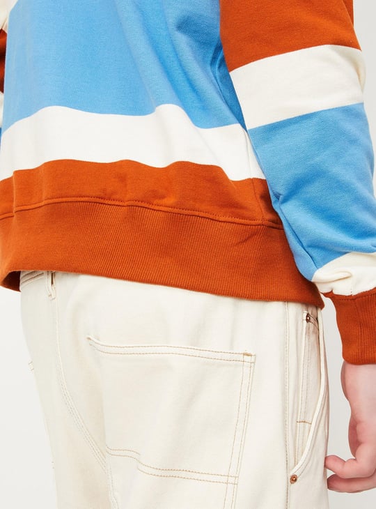 Men Striped Slim Fit Sweatshirt