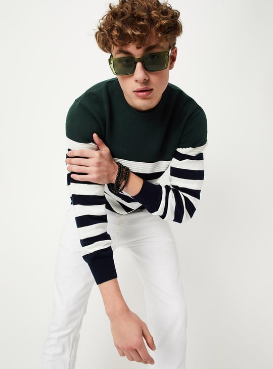 Men Striped Slim Fit Sweater