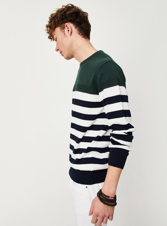 Men Striped Slim Fit Sweater