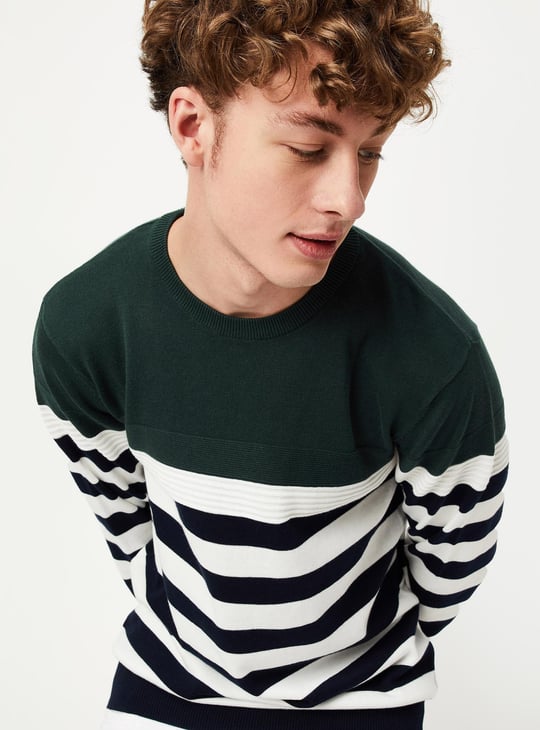 Men Striped Slim Fit Sweater