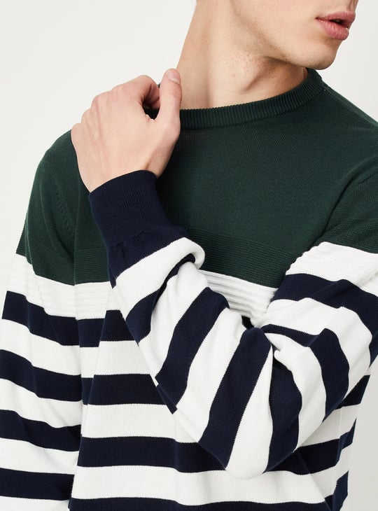 Men Striped Slim Fit Sweater