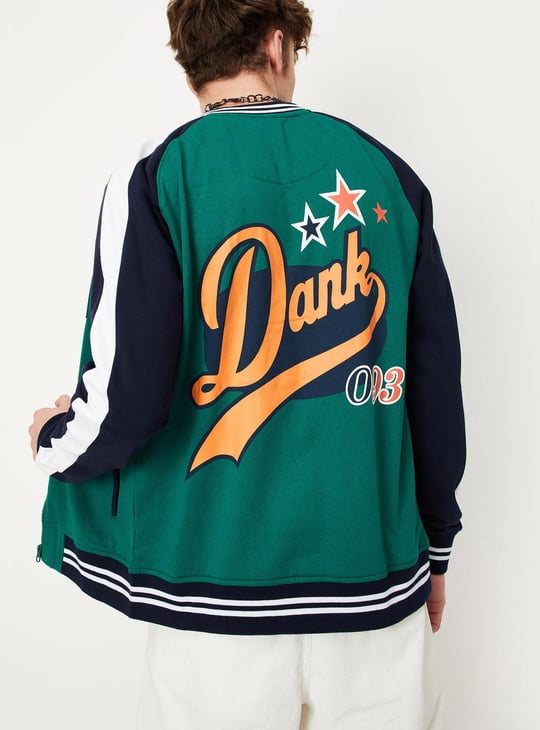 Men Printed Varsity Jacket