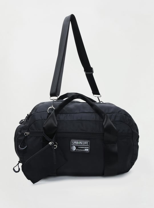 Women Solid Duffle Bag with Pouch