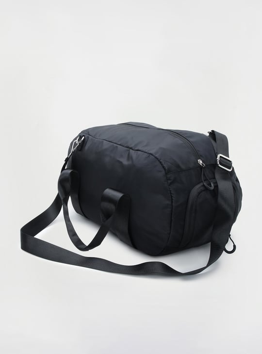 Women Solid Duffle Bag with Pouch