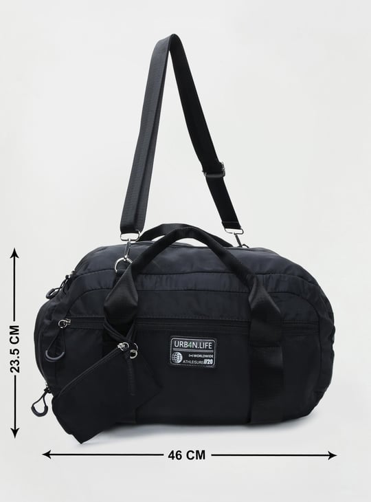 Women Solid Duffle Bag with Pouch