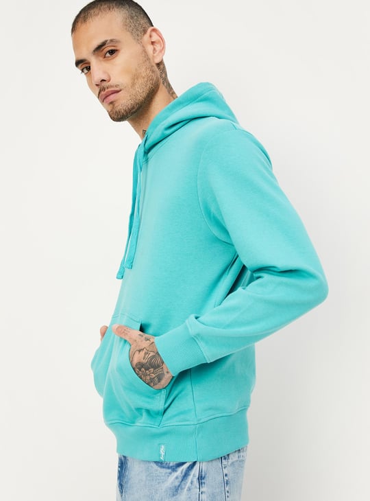 Men Solid Hooded Sweatshirt
