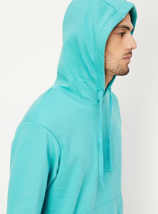 Men Solid Hooded Sweatshirt