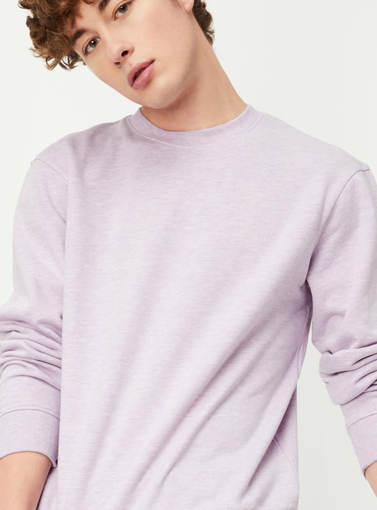 Men Solid Slim Fit Sweatshirt
