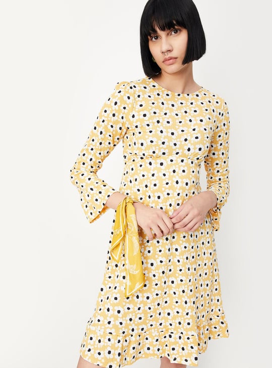 Women Floral Printed Fit and Flare Dress