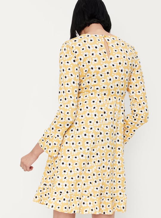 Women Floral Printed Fit and Flare Dress