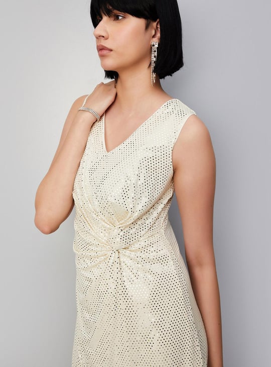 Women Embellished Shift Dress | Beige | Embellished Women Embellished Shift Dress | Beige | Embellished
