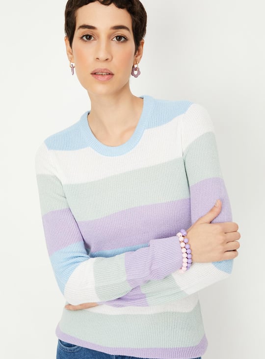 Women Striped Knitted Sweater