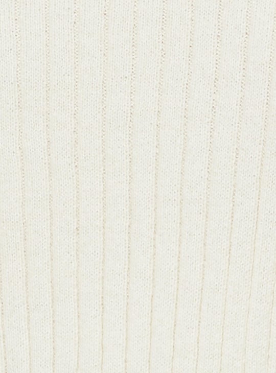 Women Knitted Ribbed Hem Sweater