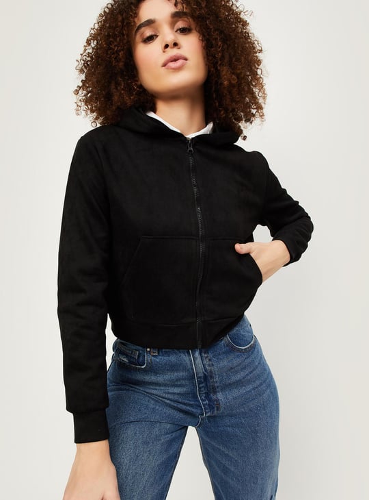 Women Cropped Hooded Sweatshirt